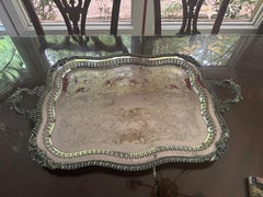 Antique early 20th century Rococo style large butler by Crown silver co.