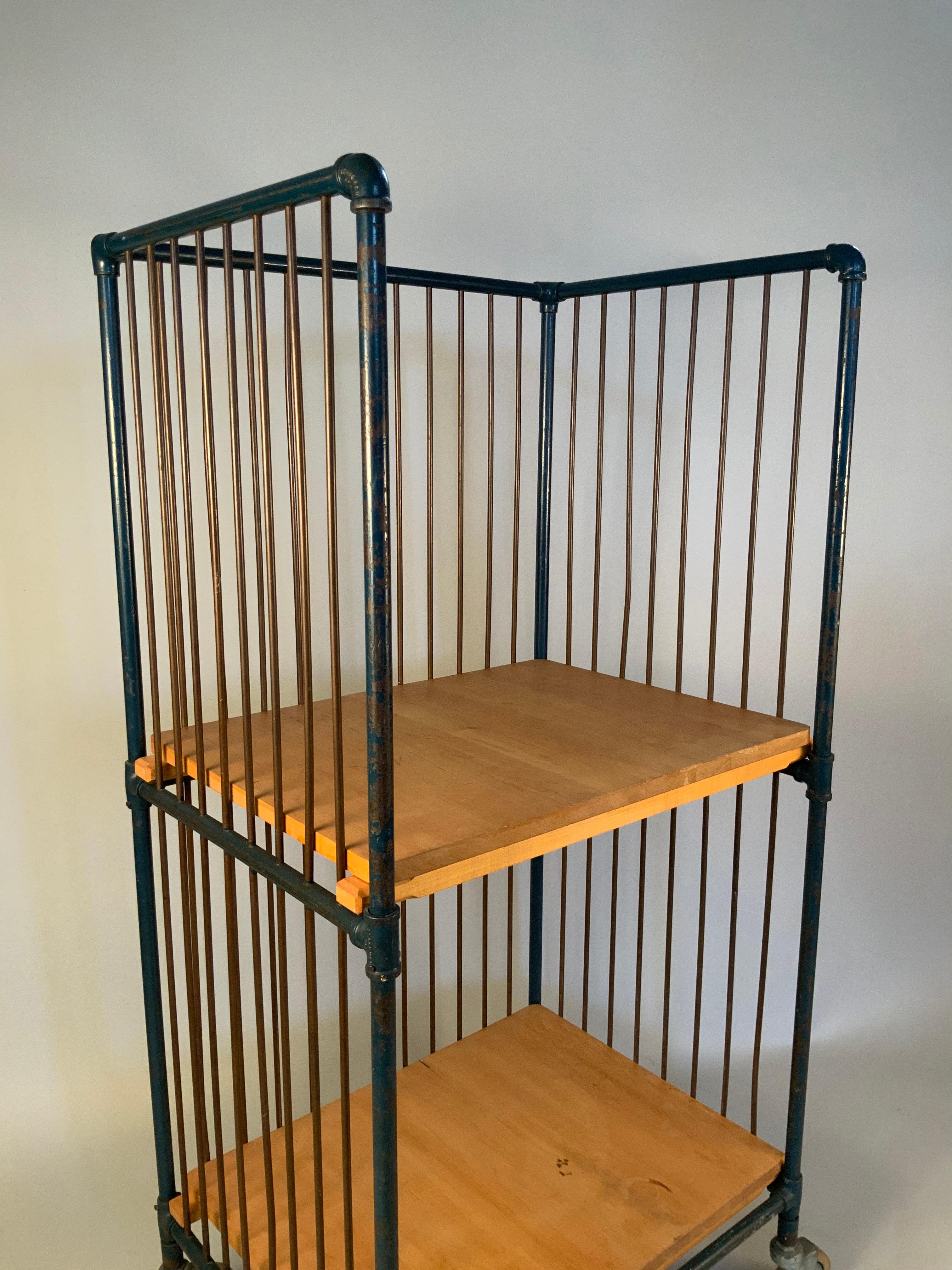 vintage rolling library cart