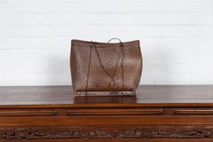 Antique Early 20th Century Small Woven Grain Basket from the Philippines