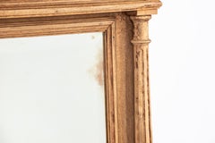 Antique early 20th century solid weathered oak French Henri Deux mirror   On off