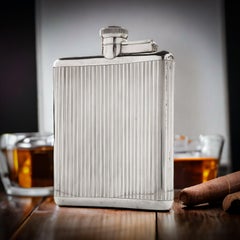 Antique Early 20th Century Sterling Silver Flask