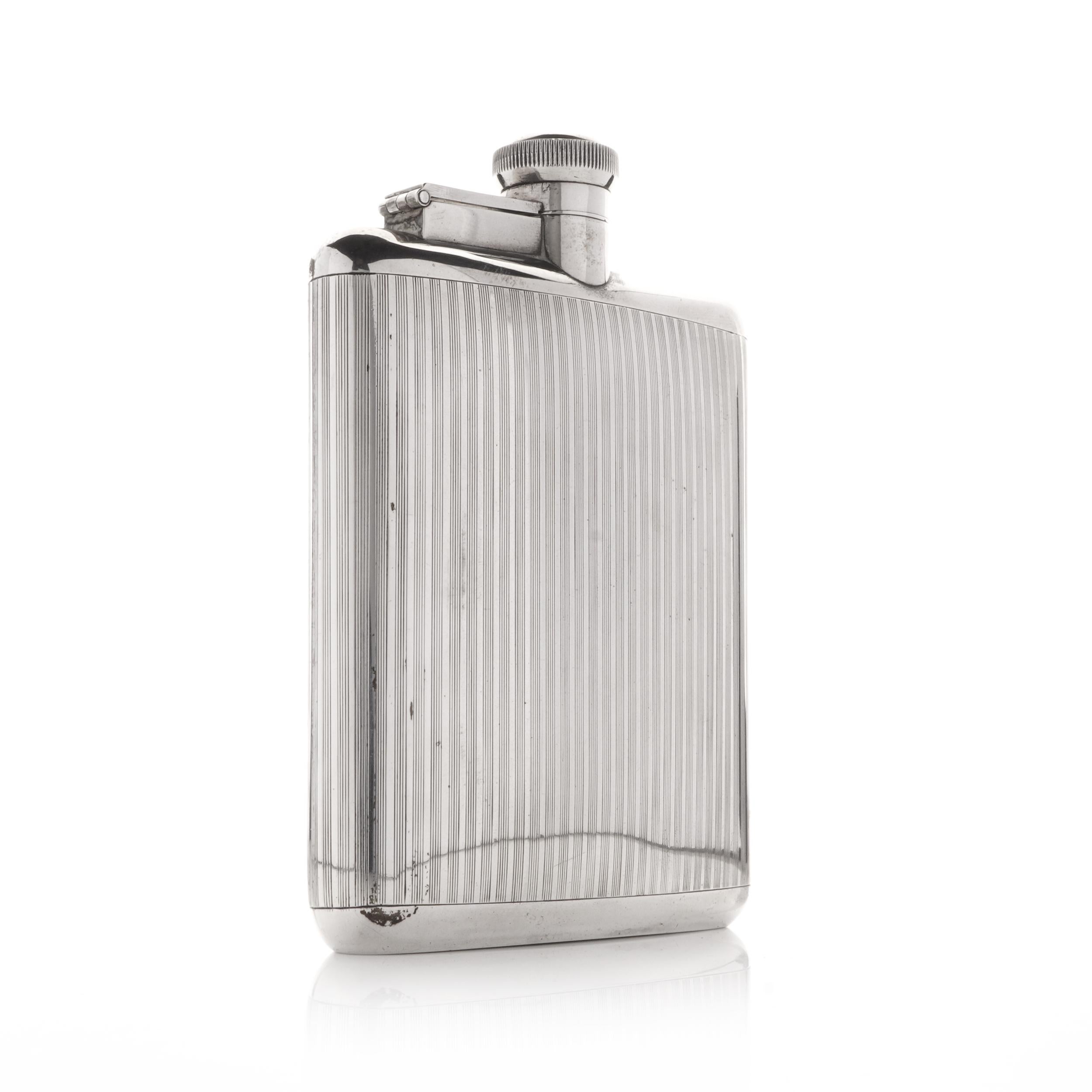 Spanish Antique Early 20th Century Sterling Silver Flask For Sale
