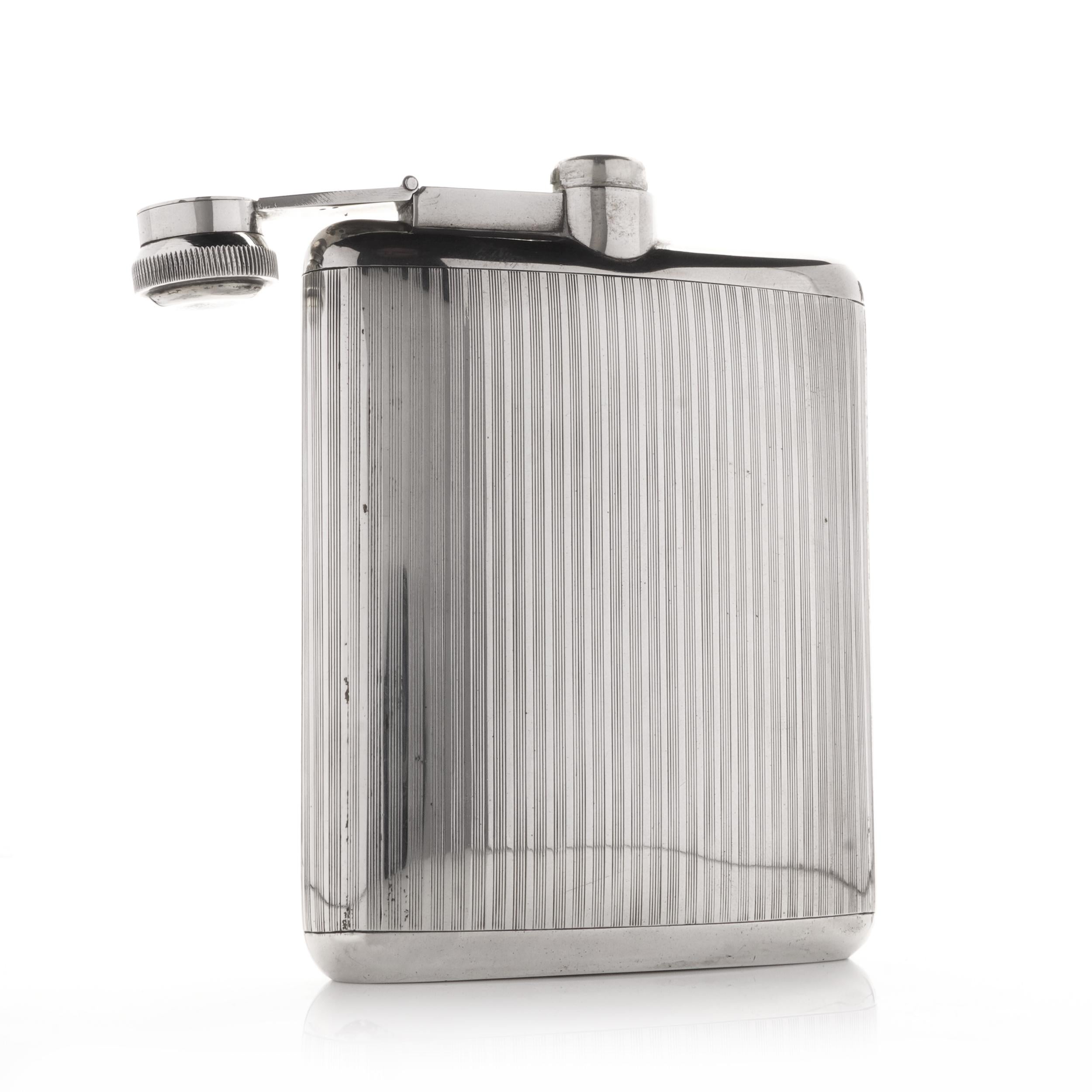 Antique Early 20th Century Sterling Silver Flask For Sale 1