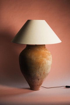 Antique Early 20th Century Turkish Terracotta Harvest Jar Table Lamp