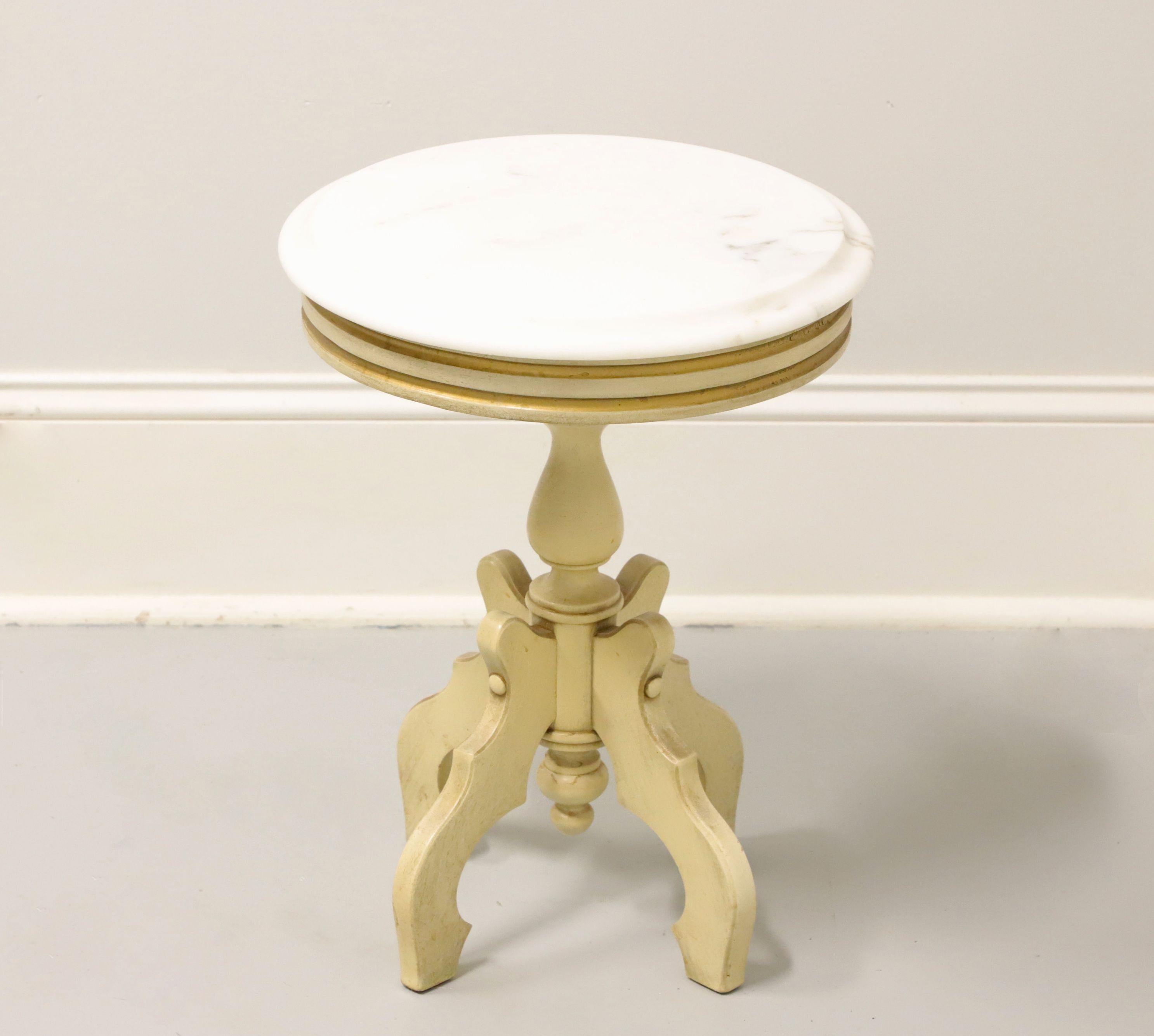 American Antique Early 20th Century Victorian Marble Top Side Table / Plant Stand For Sale