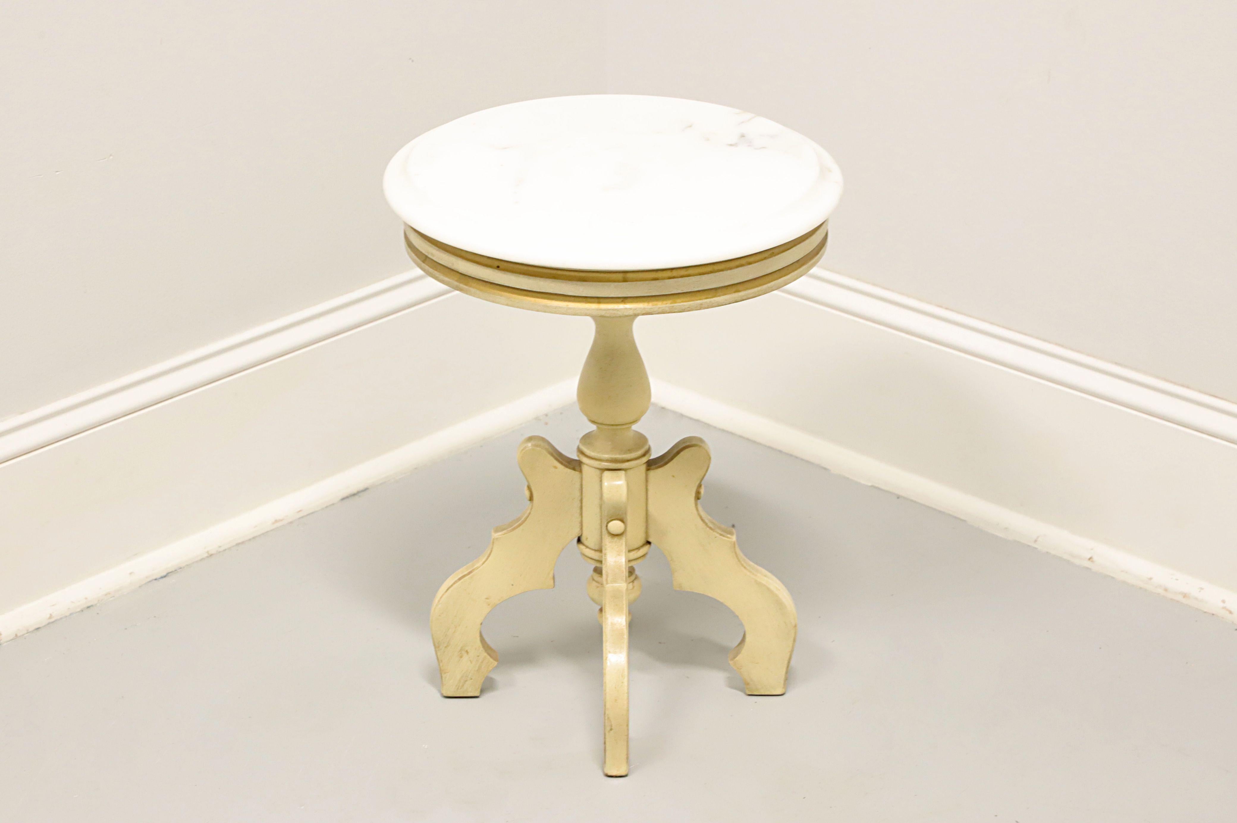 Antique Early 20th Century Victorian Marble Top Side Table / Plant Stand For Sale 4