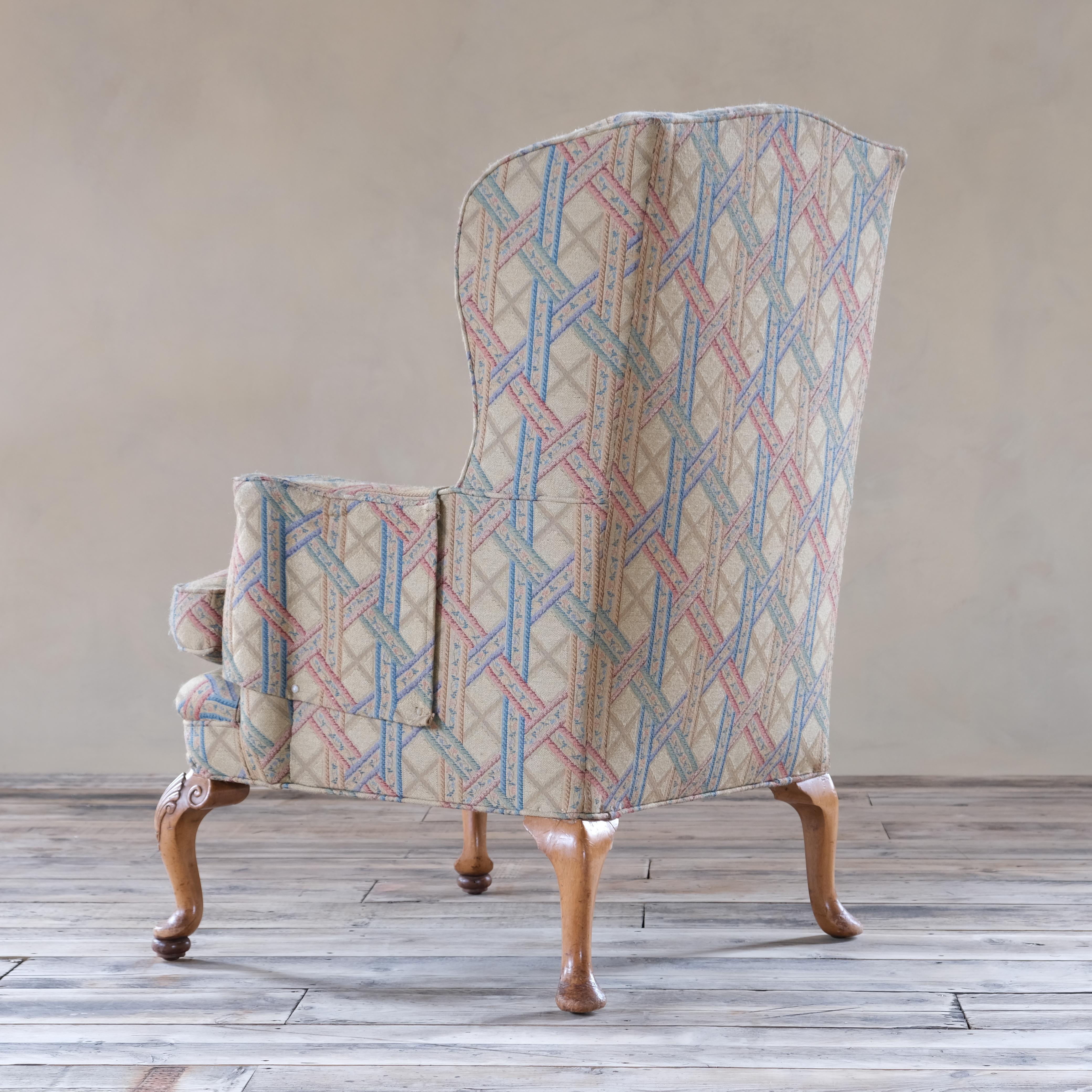 Beech Antique Early 20th Century Wingback Armchair, circa 1900 For Sale