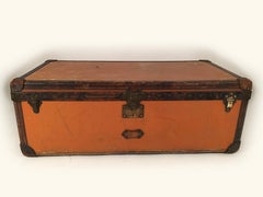 Large Early 20th Louis Vuitton Orange Vuittonite Malle Cabin Trunk, Paris 1910