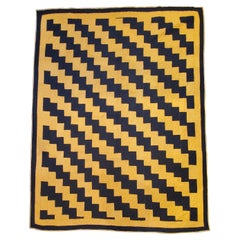 Antique Early 20thC Amish Streak of Lighting Quilt