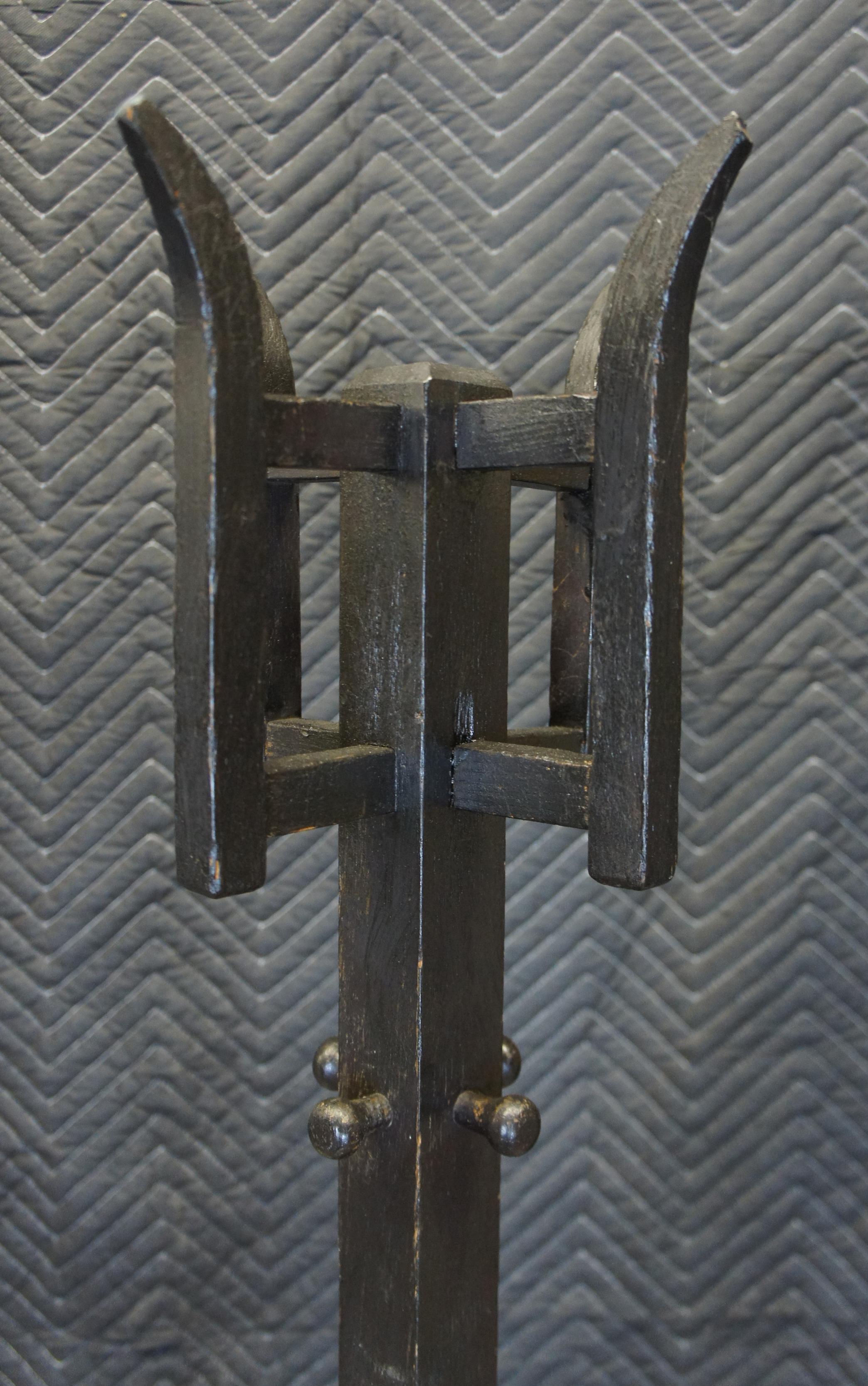 Antique Mission Oak Arts & Crafts Coat Hat Hall Tree Umbrella Stand In Good Condition In Dayton, OH