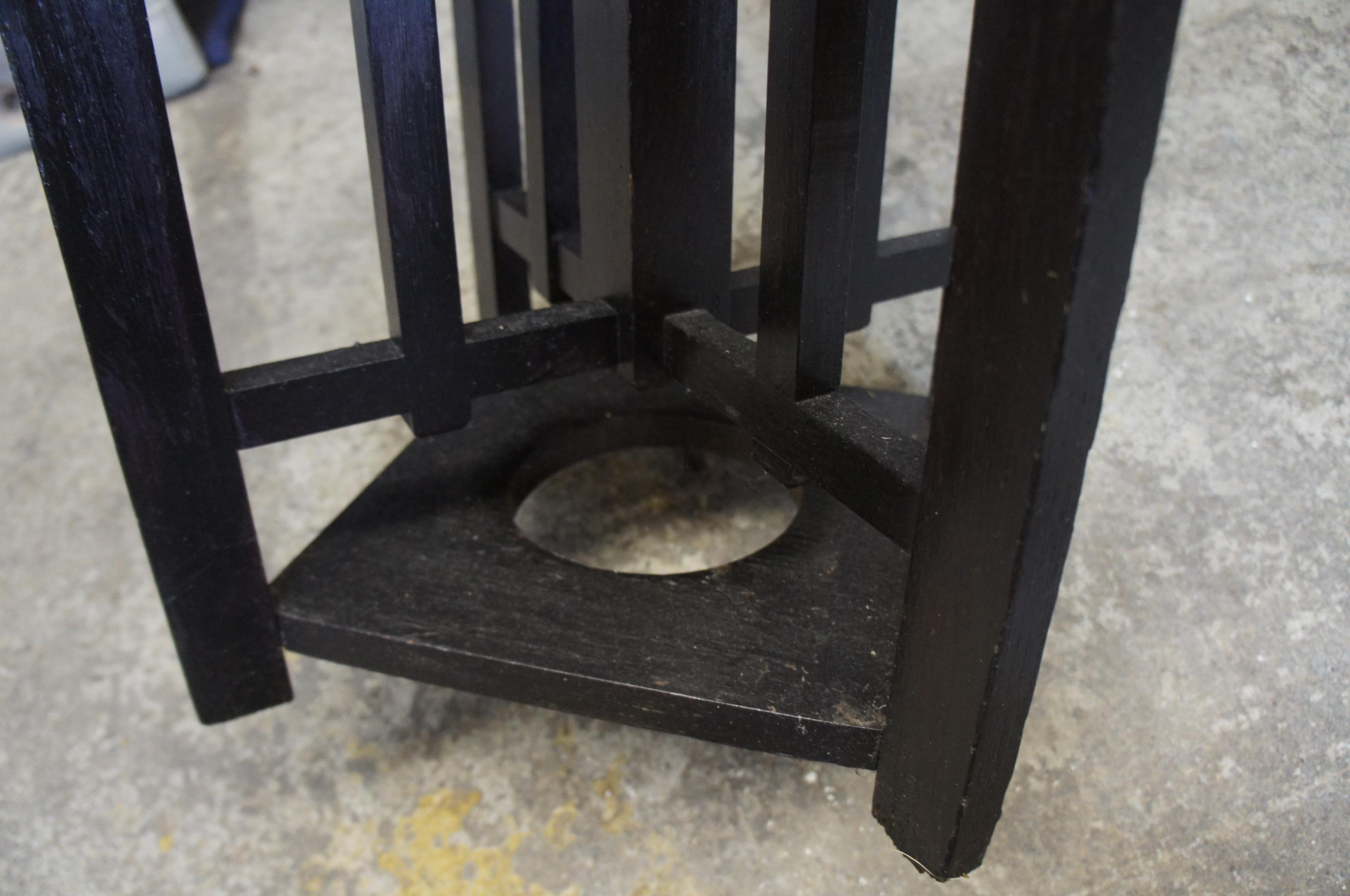 Antique Mission Oak Arts & Crafts Coat Hat Hall Tree Umbrella Stand 3
