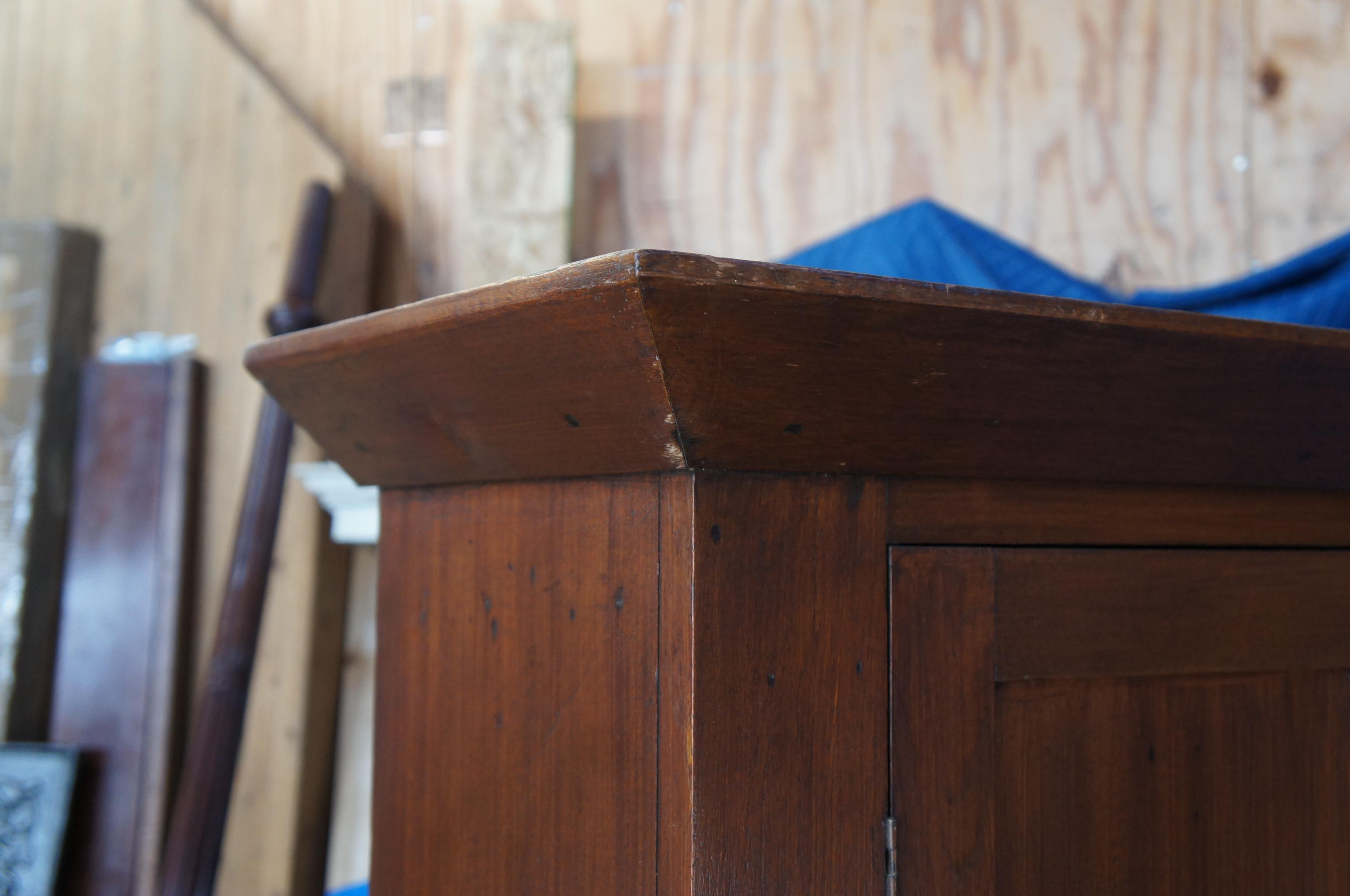 Antique Early American 19th C Plantation Writing Desk Secretary Cabinet Cupboard 1