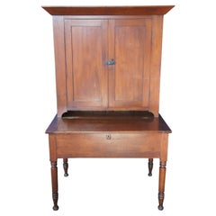 Antique Early American 19th C Plantation Writing Desk Secretary Cabinet Cupboard