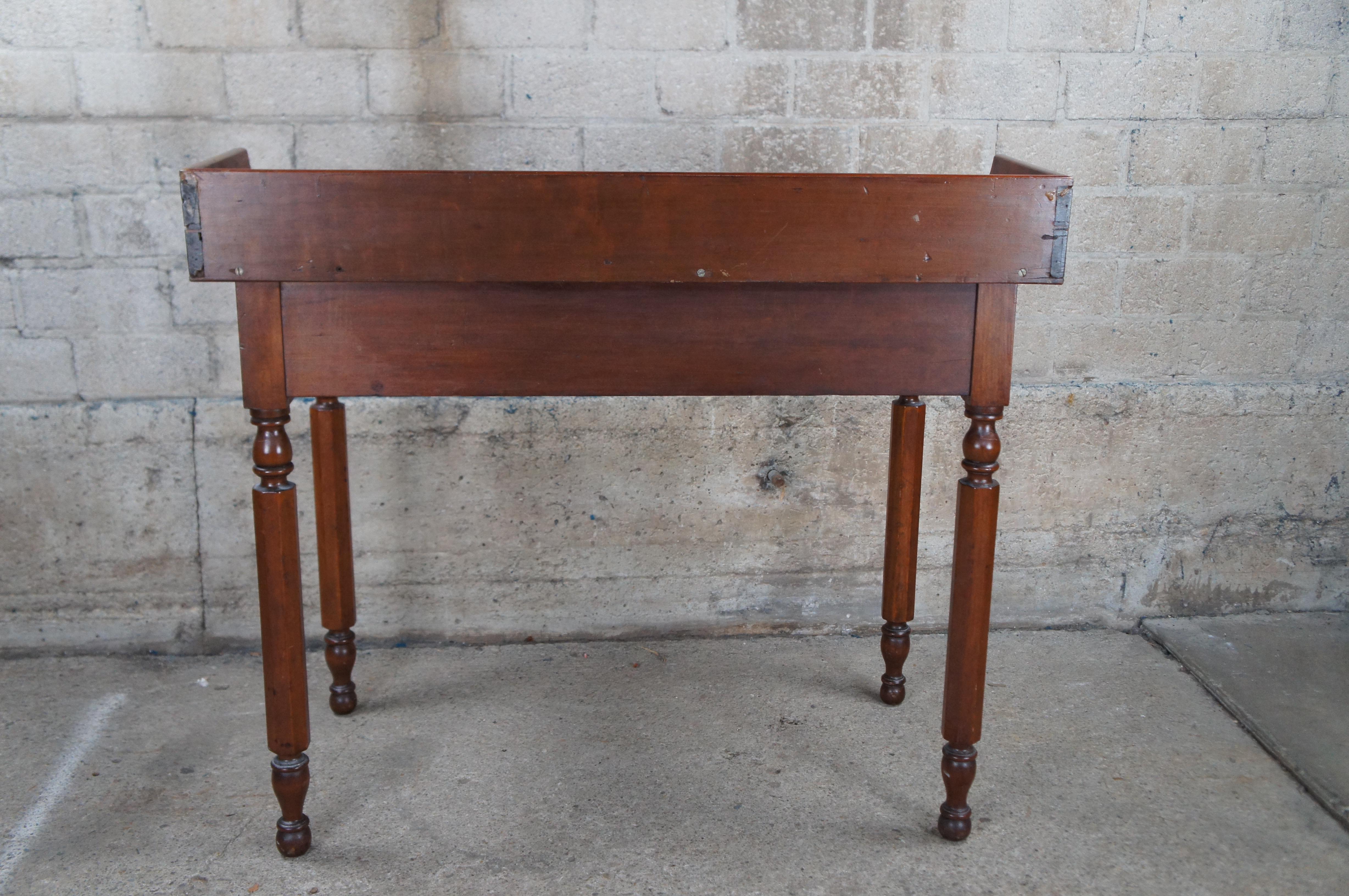 Antique Early American Cherry Farmhouse Washstand Writing Desk Console Table 5