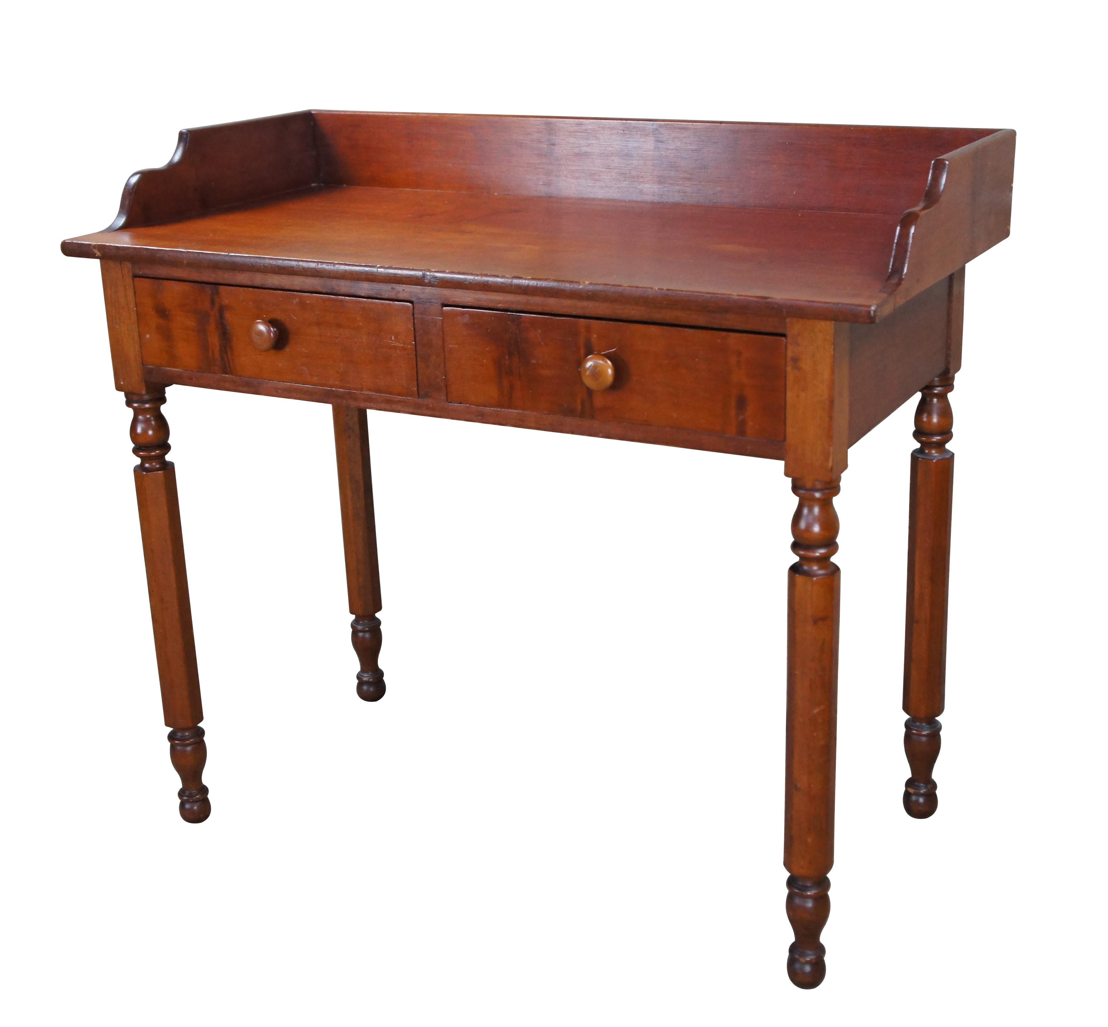 Regency Antique Early American Cherry Farmhouse Washstand Writing Desk Console Table