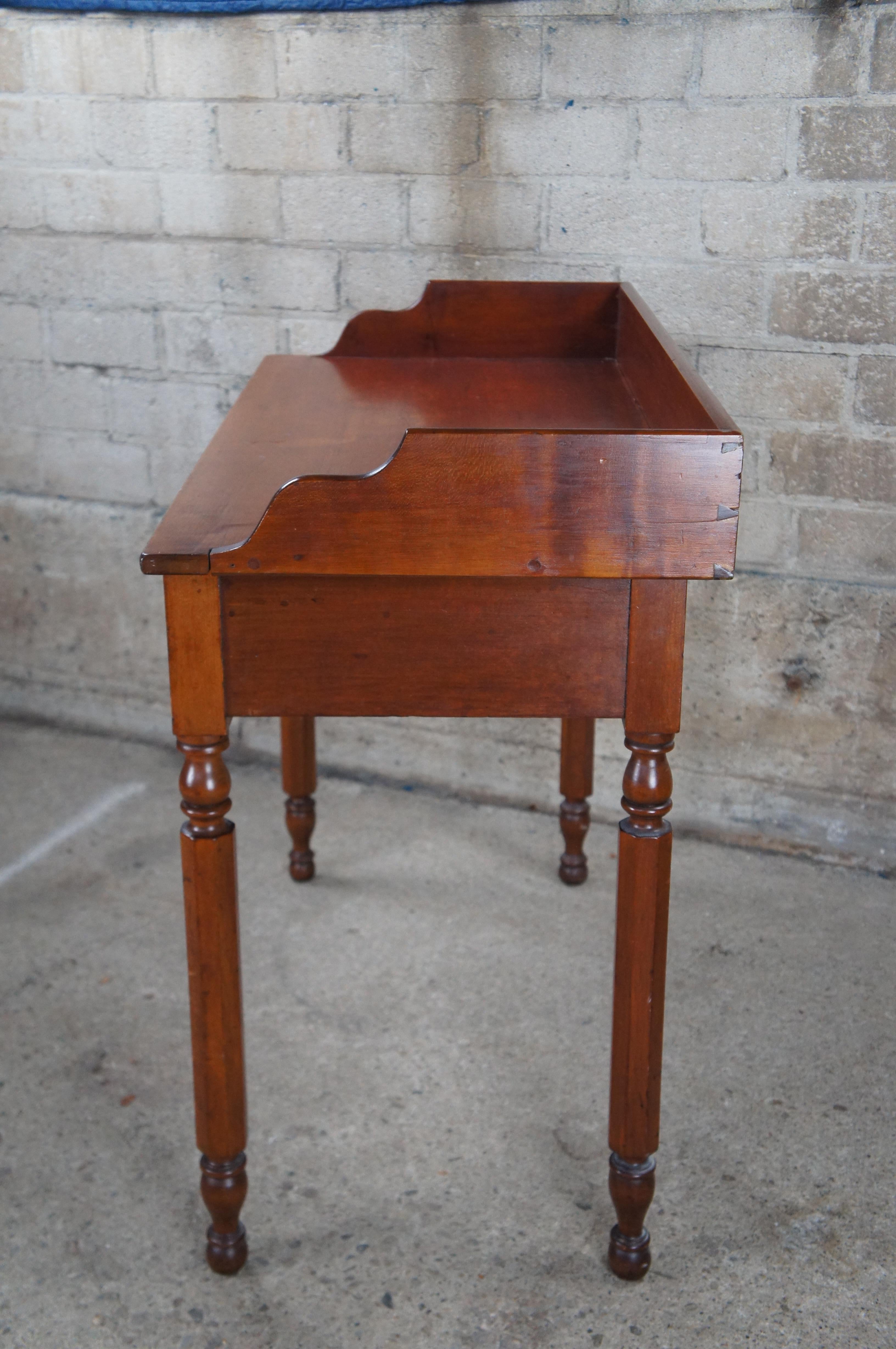 Antique Early American Cherry Farmhouse Washstand Writing Desk Console Table 4