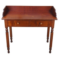 Antique Early American Cherry Farmhouse Washstand Writing Desk Console Table