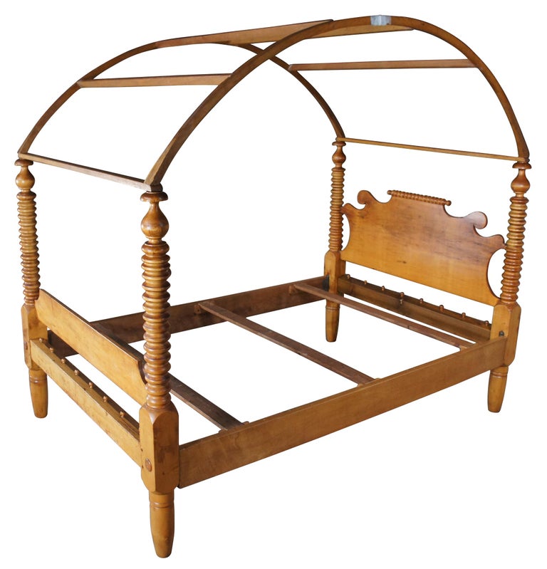 Antique Early American Colonial Maple Jenny Lind Spool 4 Poster Full ...