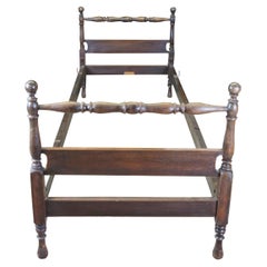 Used Early American Colonial Style Mahogany Small Single Poster Bed