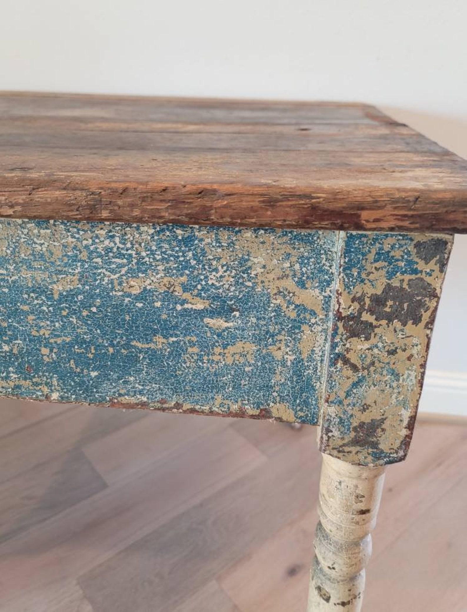 Antique Early American Country Pennsylvania Dutch Farmhouse Work Table In Good Condition In Forney, TX