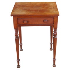 Antique Early American Country Primitives Farmhouse Cherry Parlor Side Table Antique Early American Country Primitives Farmhouse Cherry Parlor Side Table
