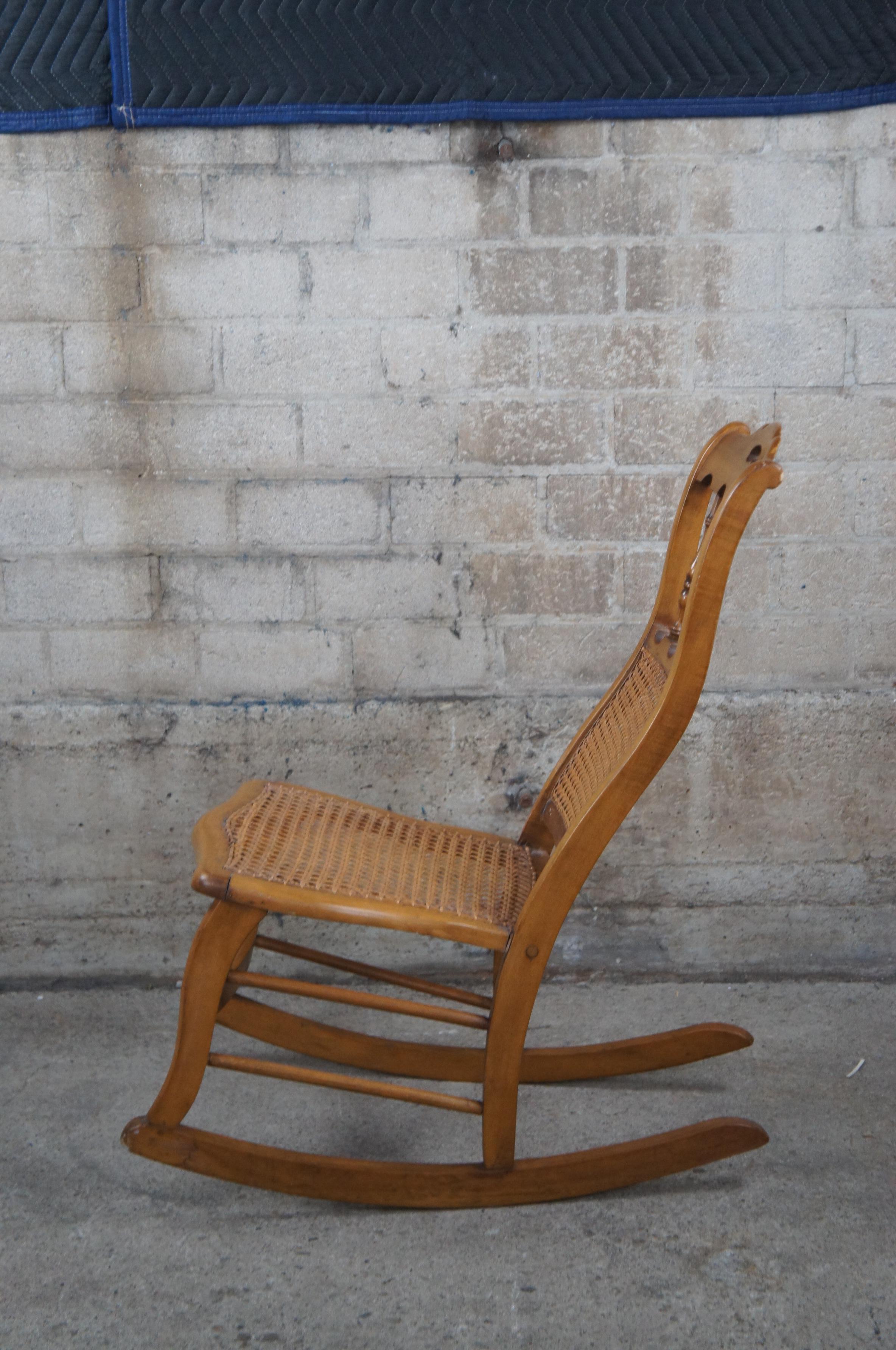 antique cane back rocking chair