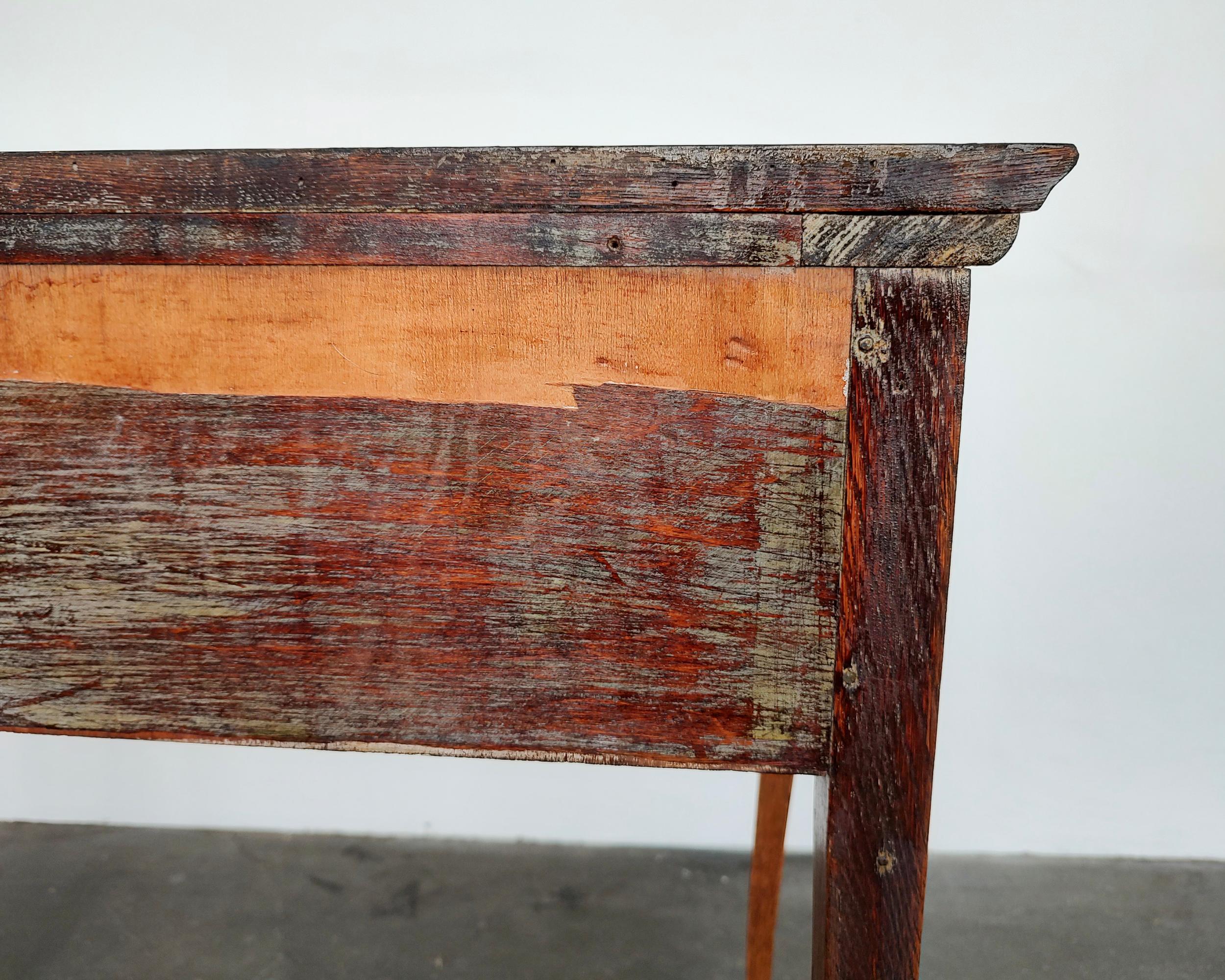 Ancienne table en Oak Oak avec tiroir Début 20ème siècle en vente 9