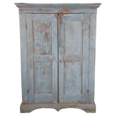 Antique Early American Painted Pine Farmhouse Jelly Cabinet Cupboard Armoire
