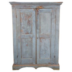 Armoire antique en pin peint, ancienne armoire de ferme en forme de gelée, États-Unis