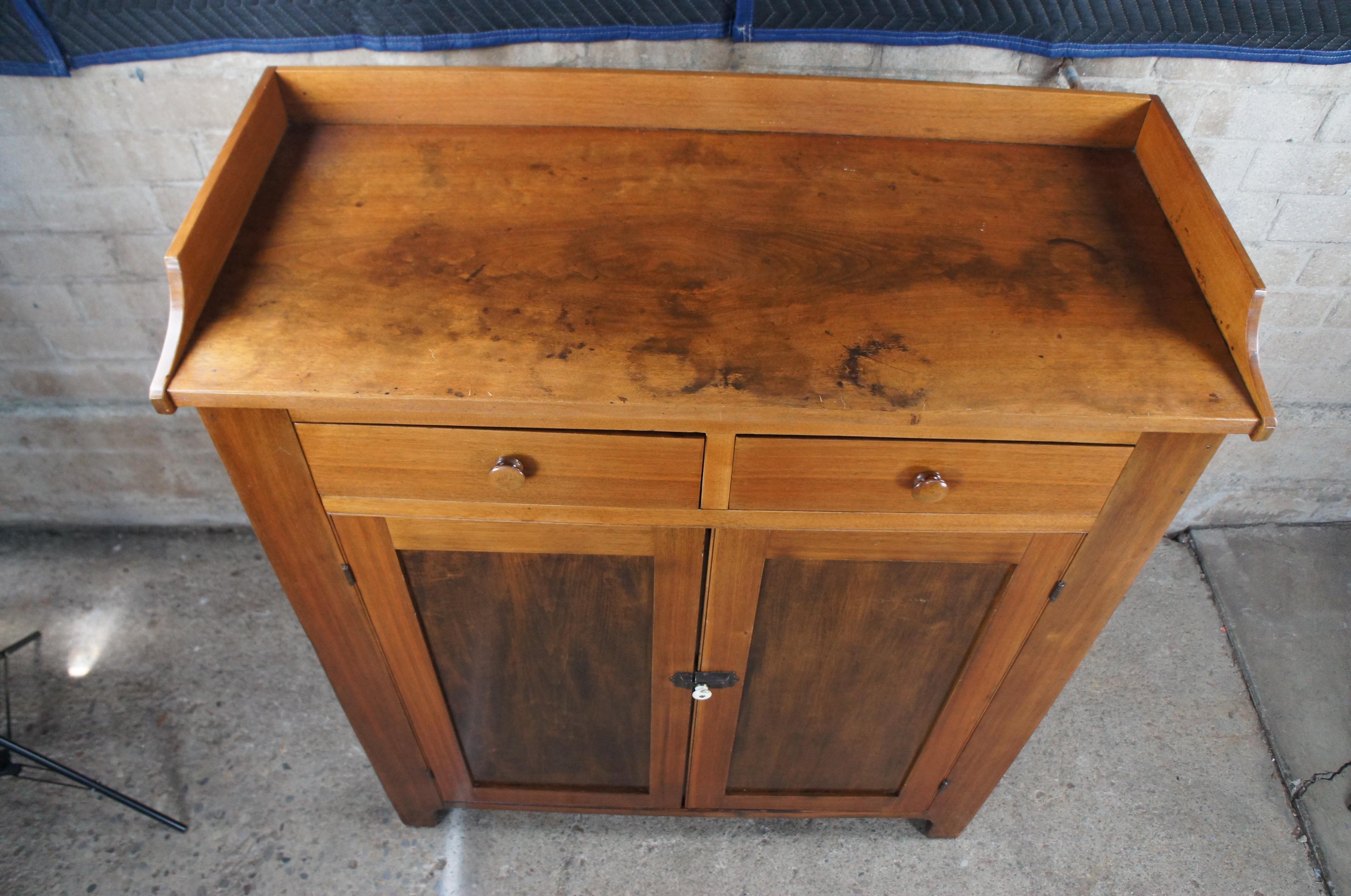 American Classical Antique Early American Pennsylvania Farmhouse Country Jelly Cabinet Cupboard