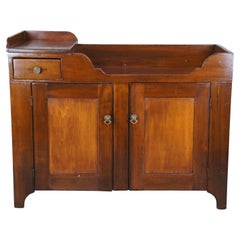 Used Early American Pine Country Farmhouse Dry Sink Washstand Cabinet