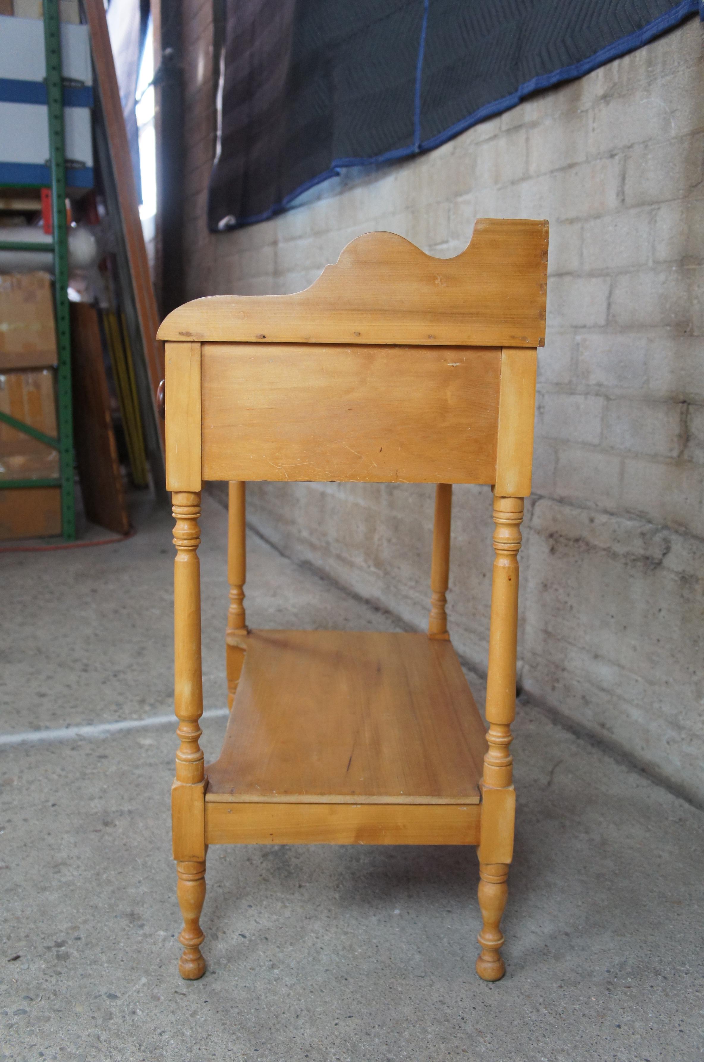 Antique Early American Pine Washstand Side Table Dry Bar Server Hall Console 4