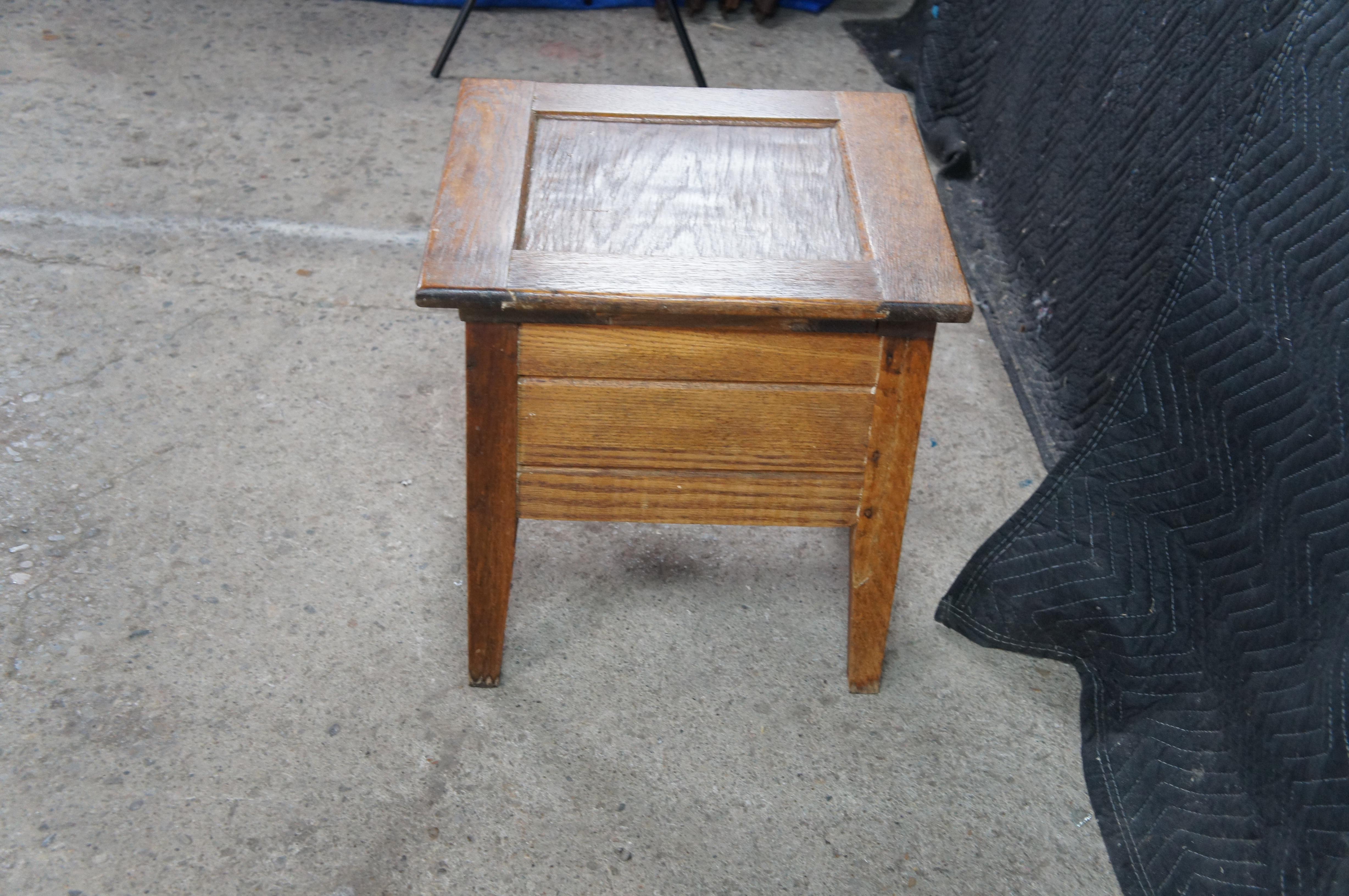 Antique Early American Primitive Oak Chamber Pot Commode Toilet Step ...
