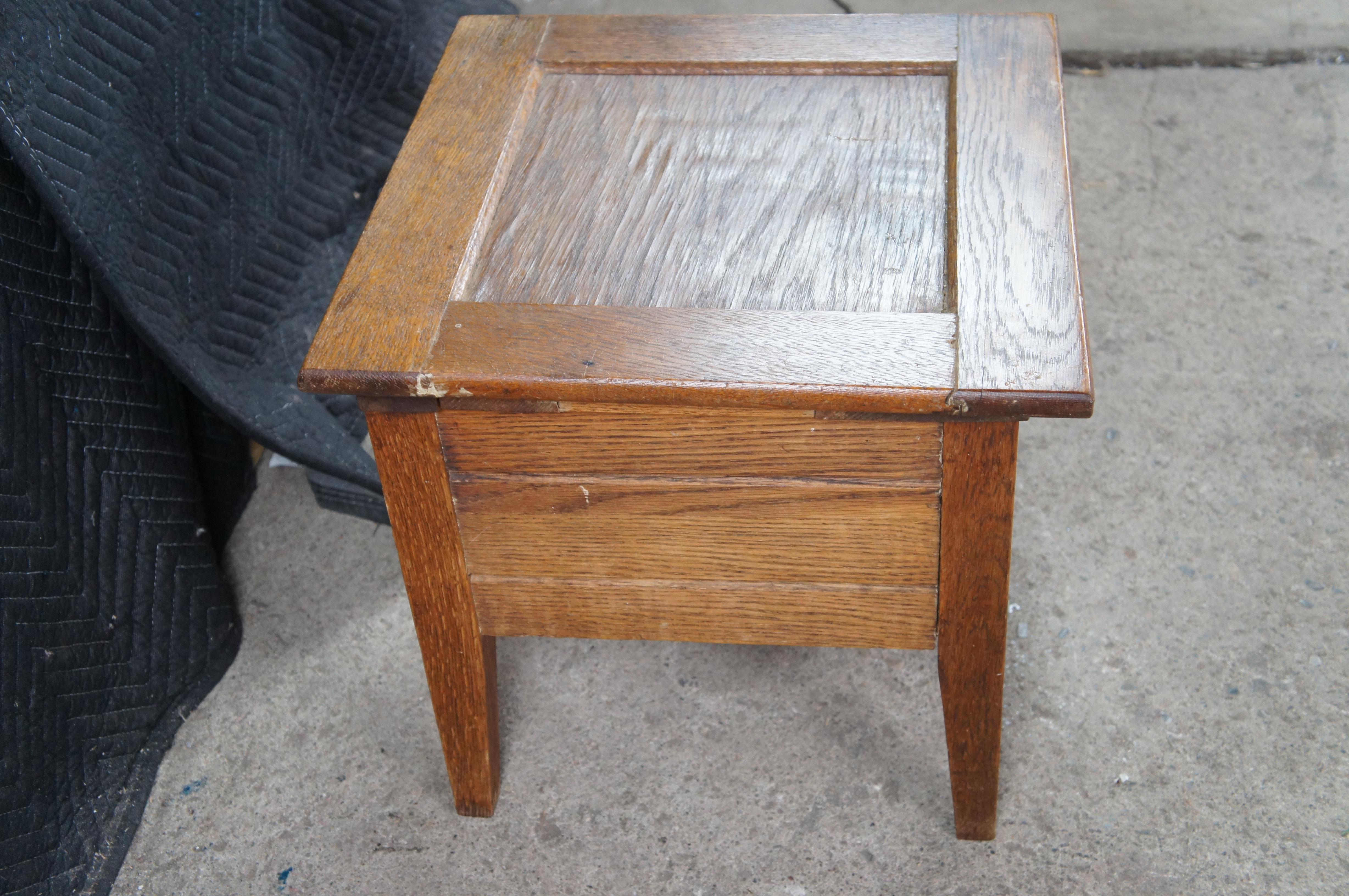 Antique Early American Primitive Oak Chamber Pot Commode Toilet Step ...