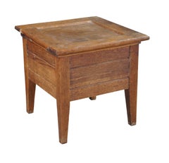 Antique Early American Primitive Oak Chamber Pot Commode Toilet Step Stool