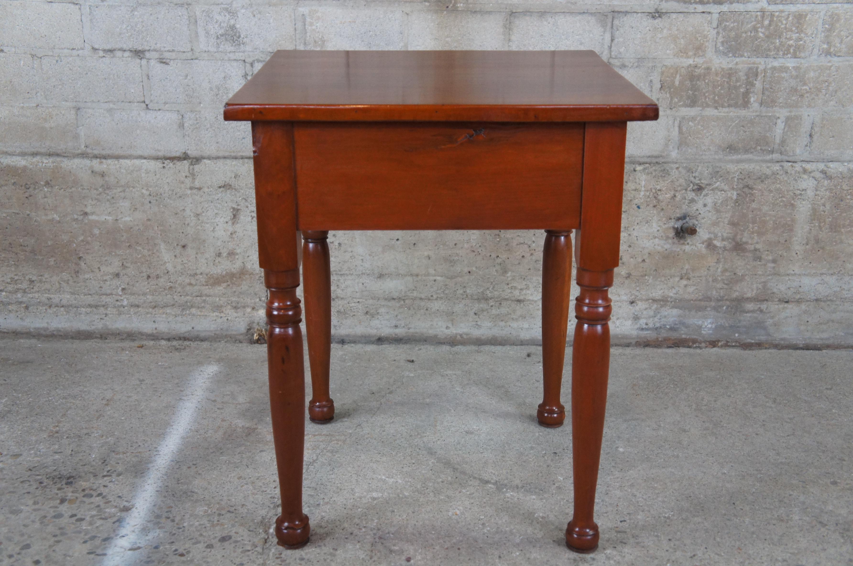 Antique Early American Soid Cherry Side Accent Table Nightstand 2