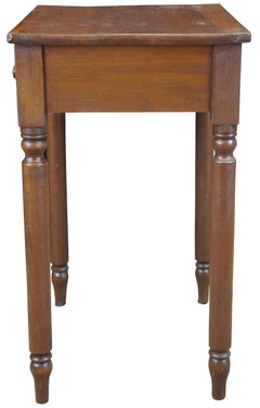 Antique Early American Primitve Flame Mahogany Side Accent Table Nightstand