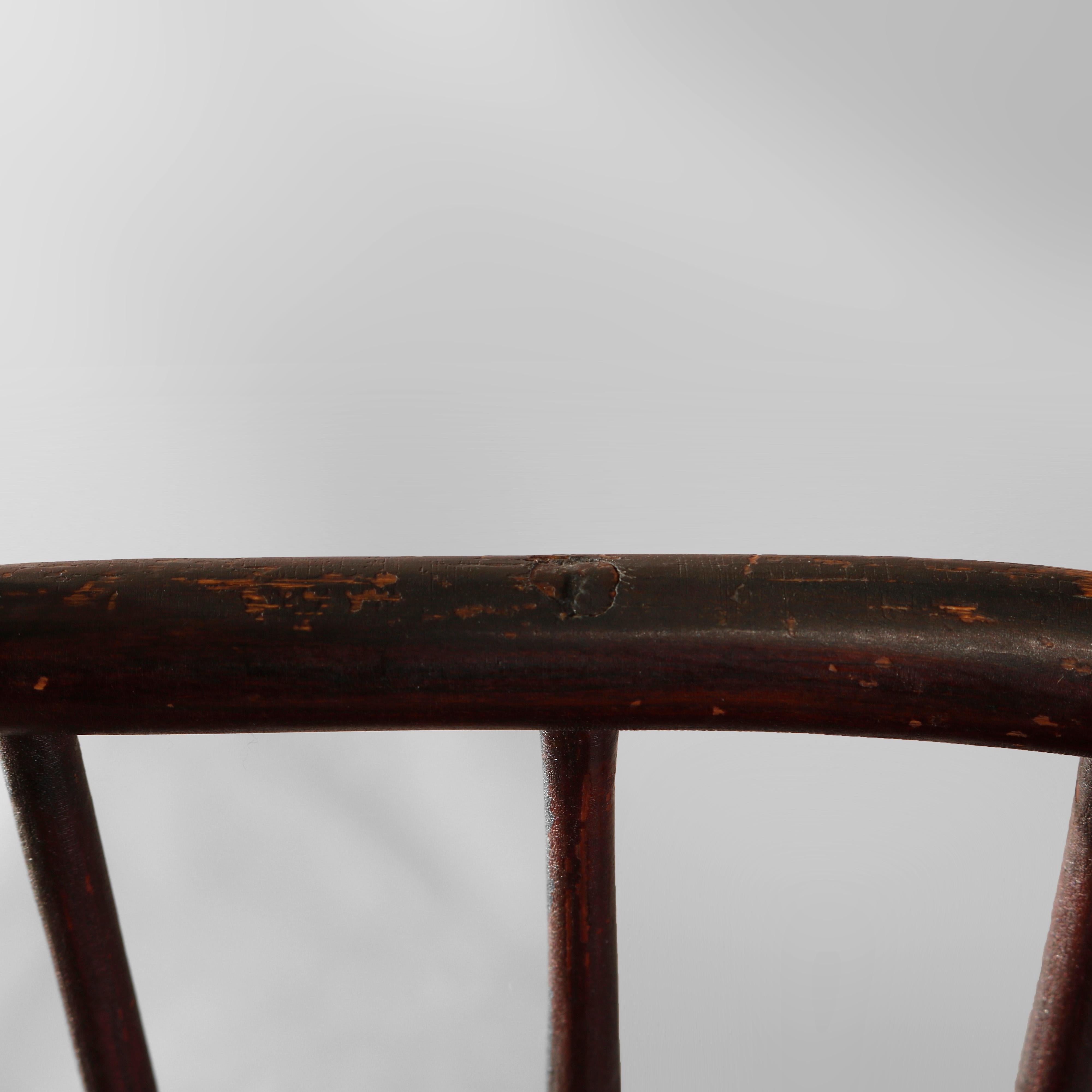 Antique Early American Stenciled Windsor Chair, 19th Century 5