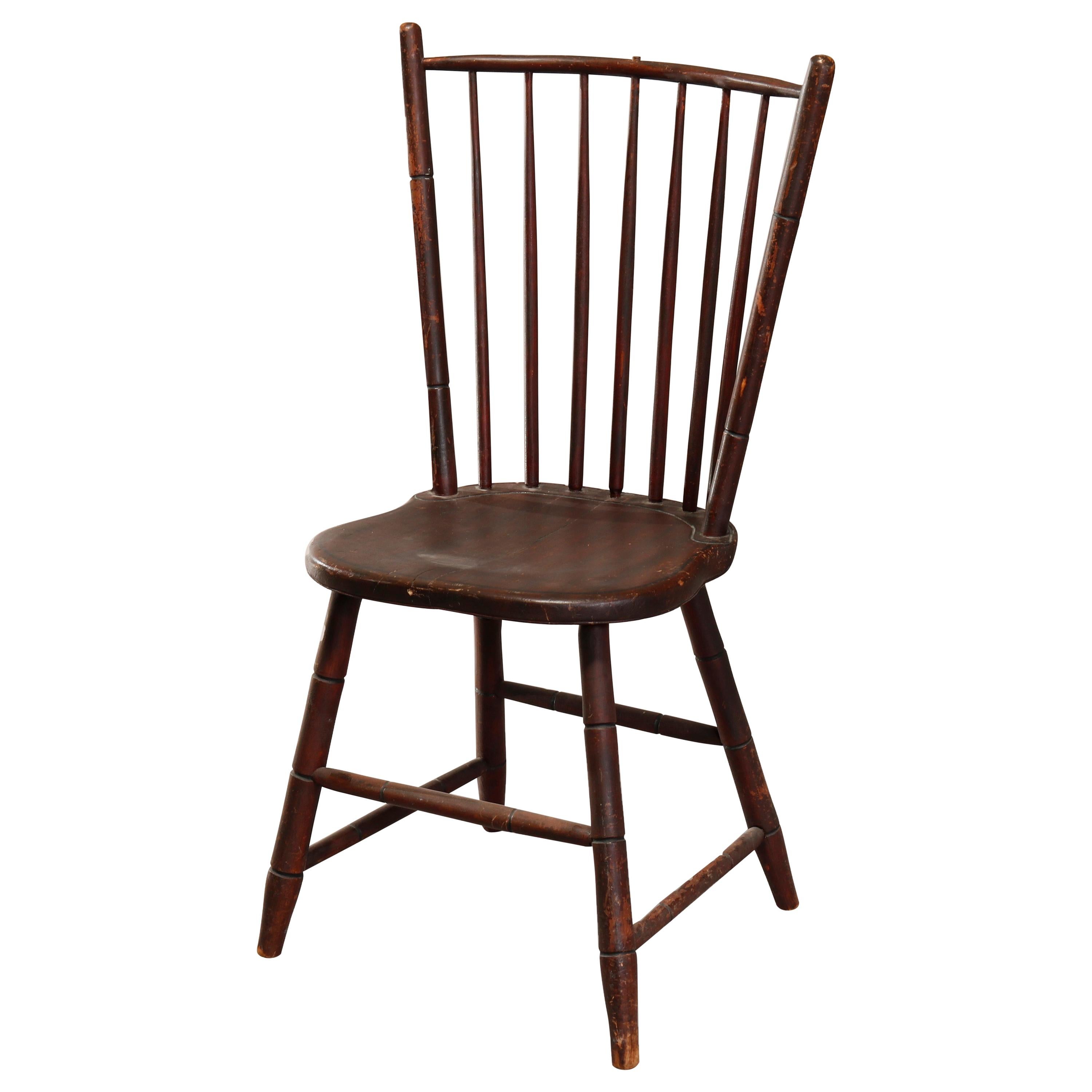 Antique Early American Stenciled Windsor Chair, 19th Century