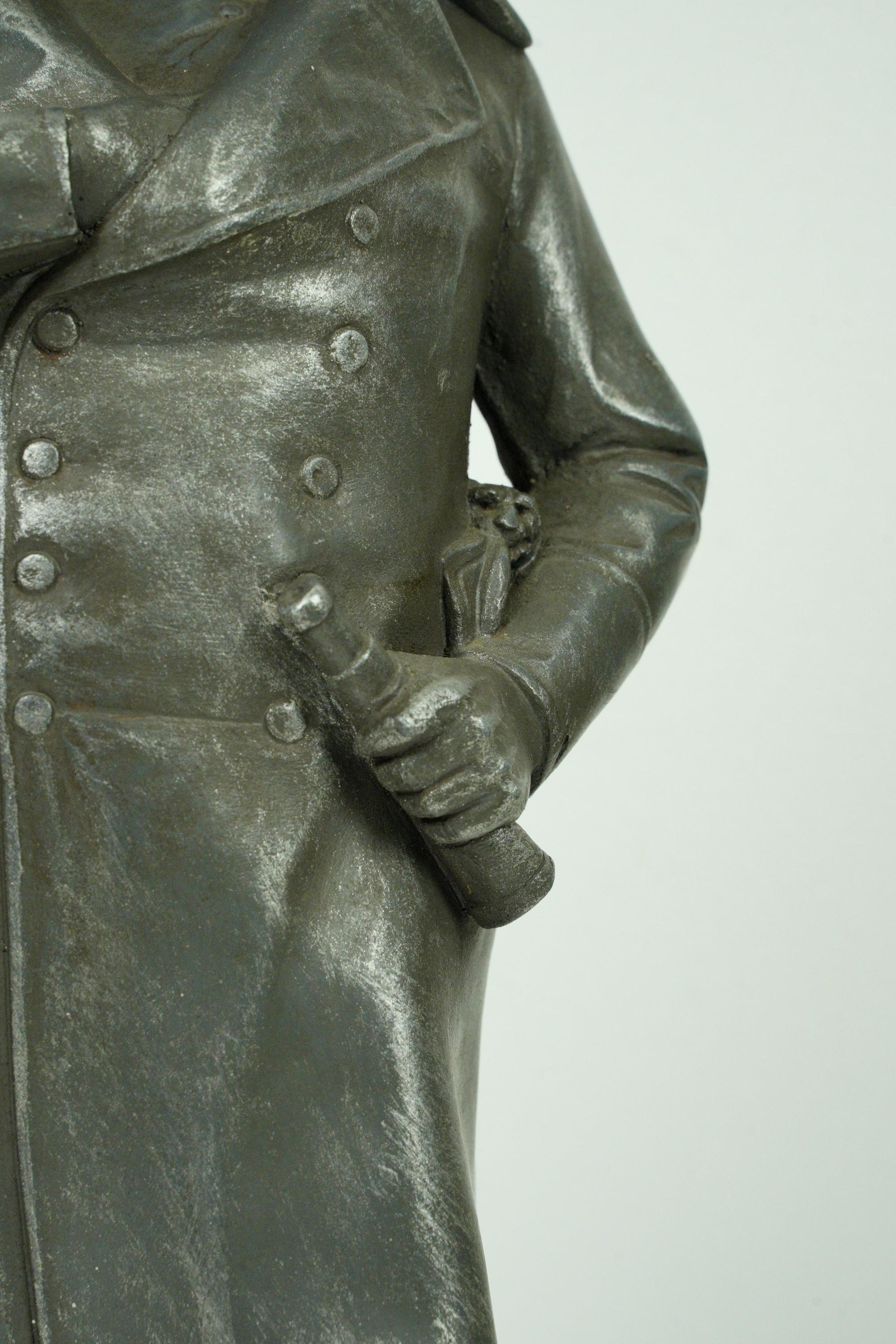Antique Early Cast Aluminum Napoleon Bonaparte Statue In Good Condition In New York, NY