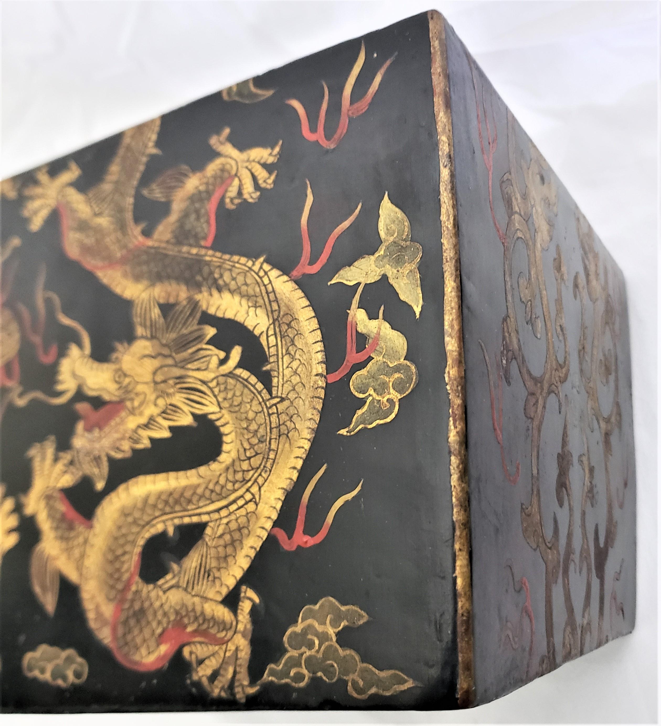 Antique Early Chinese Republic Era Stacking Lacquered Box Set with Dragon Motif For Sale 13