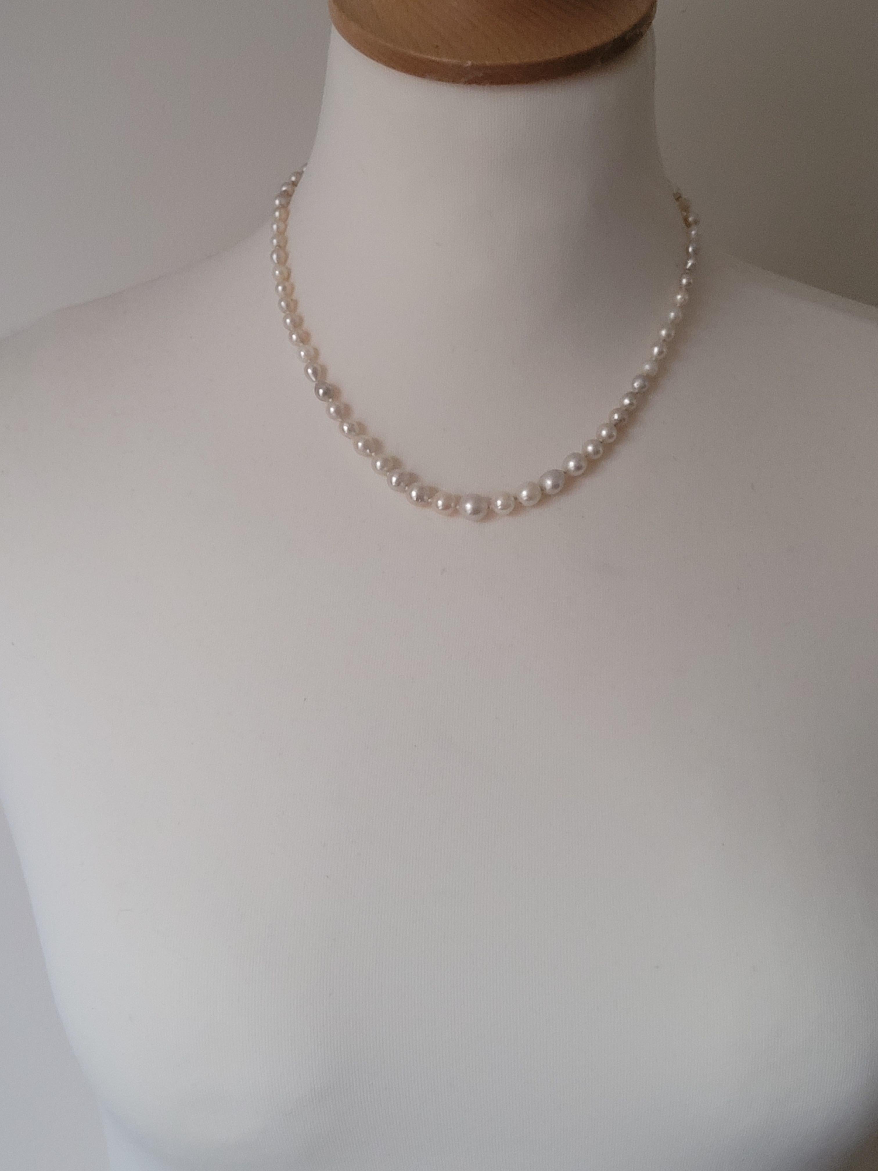 Antique Edwardian Cultured Pearl necklace For Sale 4