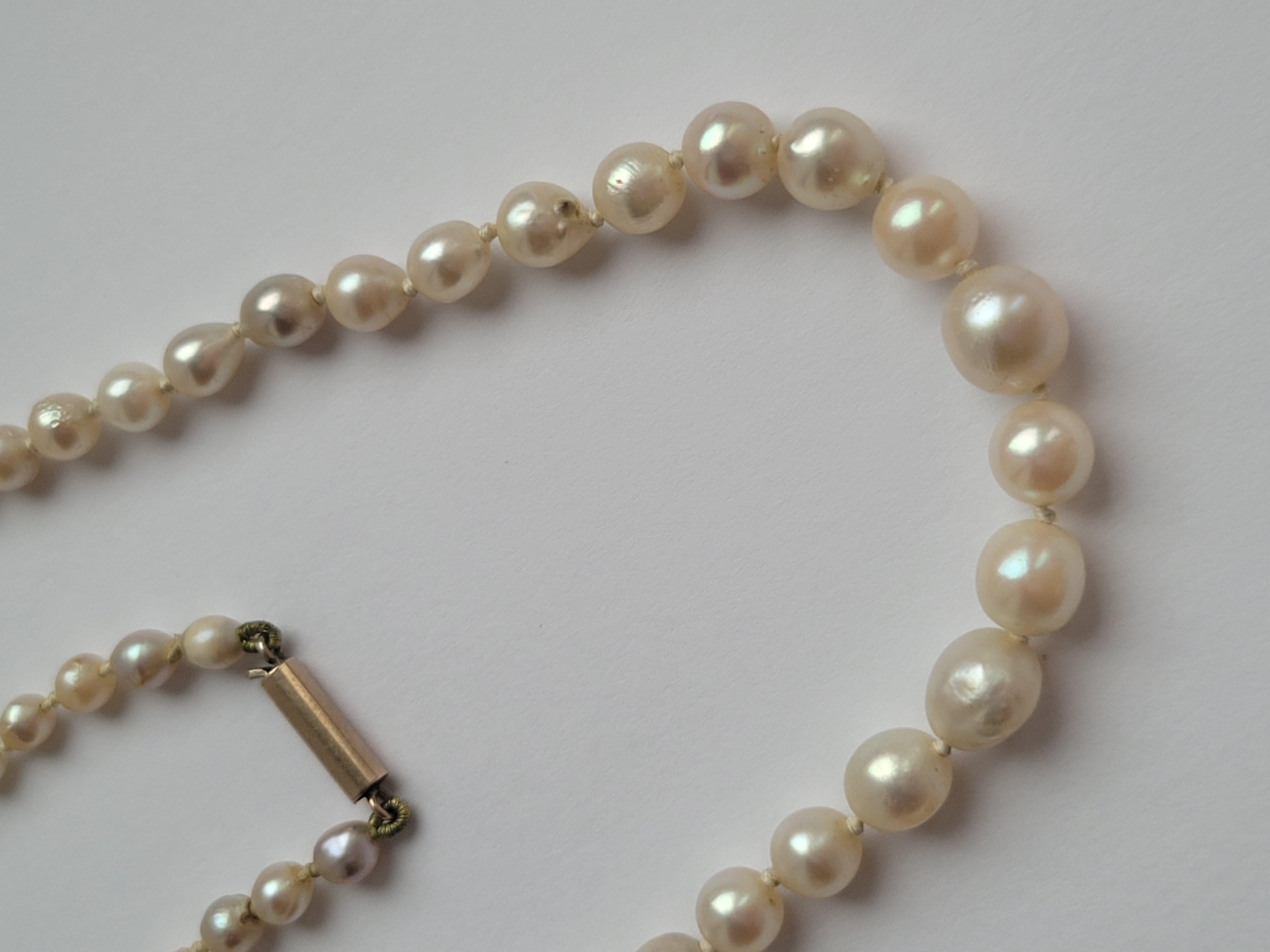 Antique Edwardian Cultured Pearl necklace In Good Condition For Sale In Boston, Lincolnshire