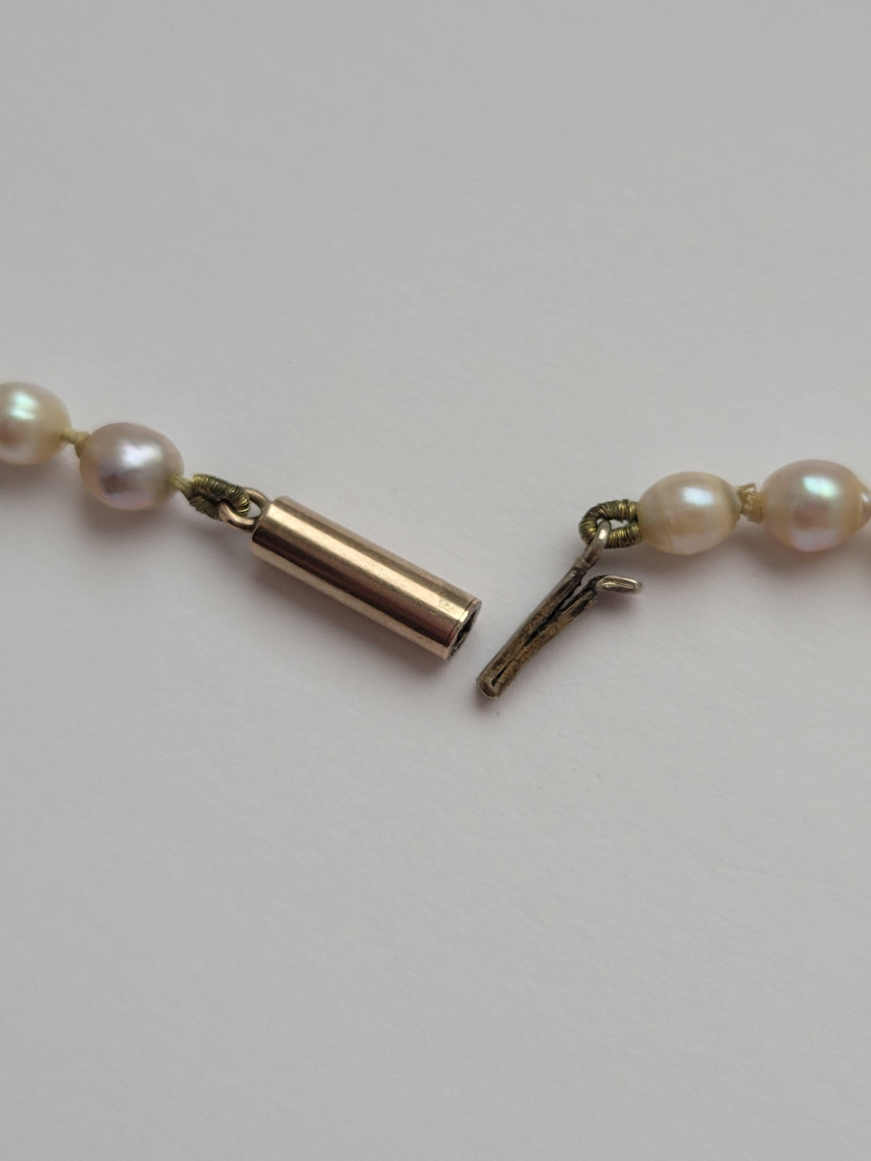 Antique Edwardian Cultured Pearl necklace For Sale 2