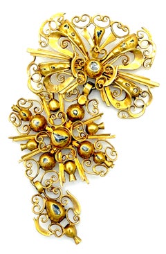 Antique Early 18th Century 18K Gold Old Mine Diamond Slide Pendant