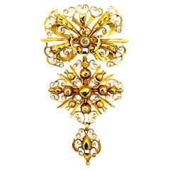 Pendentif Slide en or 18K avec diamant ancienne mine, début du 18ème siècle