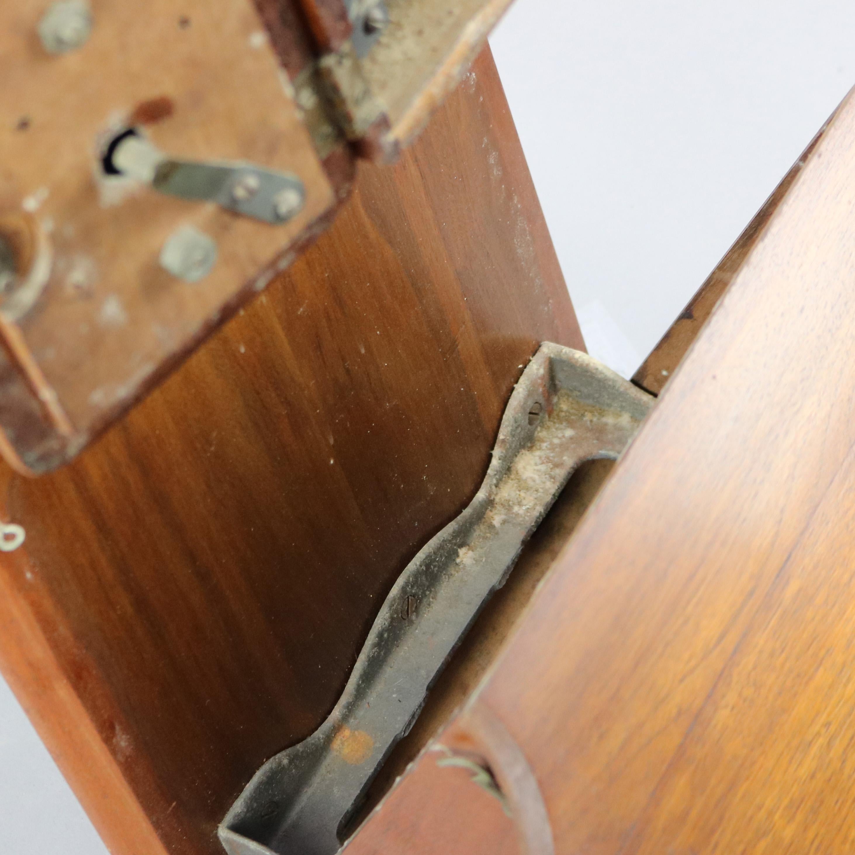 Antique Early Electric Construction Co. Syracuse NY Walnut Wall Telephone 19th C 11
