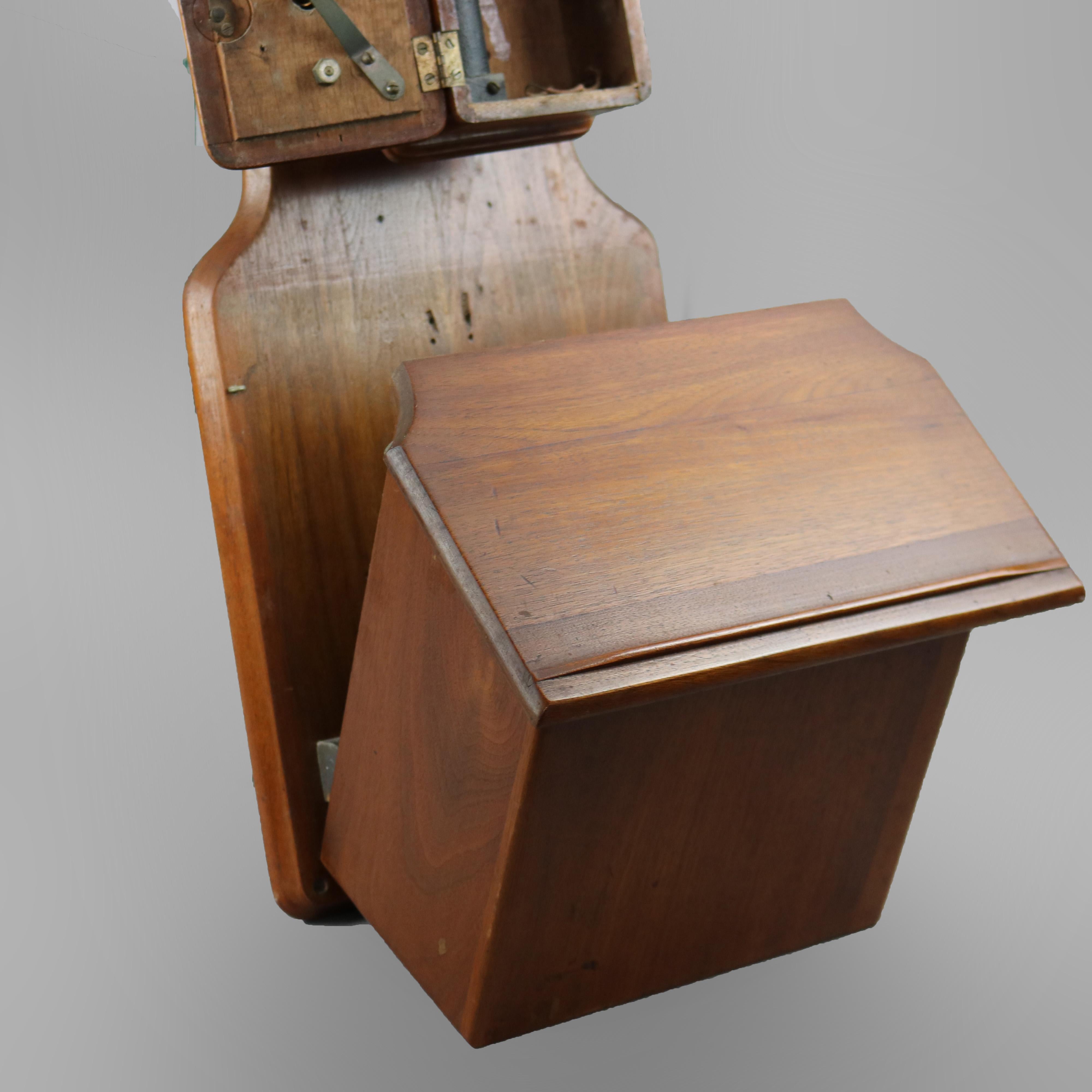 Antique Early Electric Construction Co. Syracuse NY Walnut Wall Telephone 19th C 12