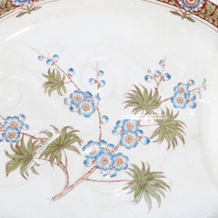 Antique Early English Aesthetic Hand Painted Porcelain Carving Platter