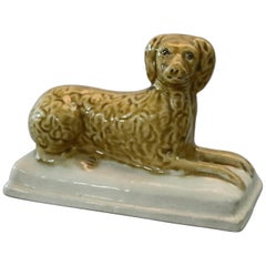 Antique Early Figural Stoneware Sculpture of Dog, circa 1850